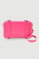 Womens Hard Shell Crossbody Clutch Bag, Pink