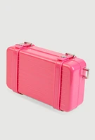 Womens Hard Shell Crossbody Clutch Bag, Pink