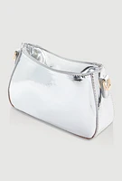 Womens Lace Up Detail Crossbody Bag, Silver