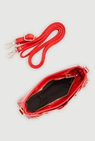 Womens Lace Up Detail Crossbody Bag, Red