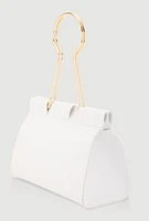Womens Paper Clip Clutch Handbag, White