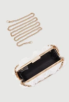 Womens Tulle Rose Convertible Crossbody Handbag, White