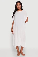Womens Plisse Swim Cover Up, White