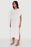 Womens Plisse Swim Cover Up, White