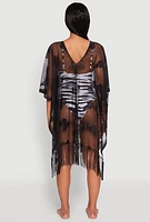 Womens Butterfly Fringe Swim Cover Up,