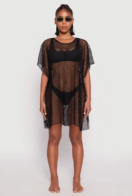 Womens Fishnet Swim Cover Up,