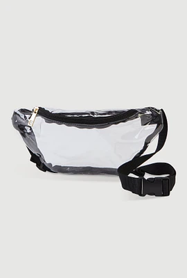 Womens Contrast Trim Clear Fanny Pack, Clear