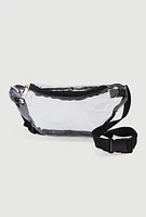 Womens Contrast Trim Clear Fanny Pack, Clear