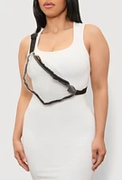 Womens Contrast Trim Clear Fanny Pack, Clear