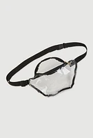 Womens Contrast Trim Clear Fanny Pack, Clear