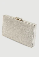 Womens Rhinestone Studded Convertible Strap Crossbody Clutch, Silver