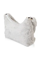 Womens Faux Fur Shoulder Bag, Grey