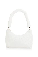 Womens Faux Fur Shoulder Bag, White