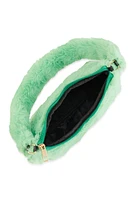 Womens Faux Fur Shoulder Bag, Green