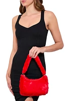 Womens Faux Fur Shoulder Bag, Red