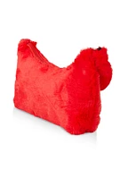 Womens Faux Fur Shoulder Bag, Red