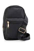 Womens 2 Pocket Sling Backpack, Black