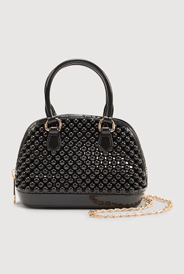 Womens Jelly Mini Dome Crossbody Bag, Black