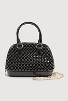 Womens Jelly Mini Dome Crossbody Bag, Black
