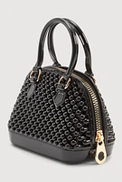 Womens Jelly Mini Dome Crossbody Bag, Black