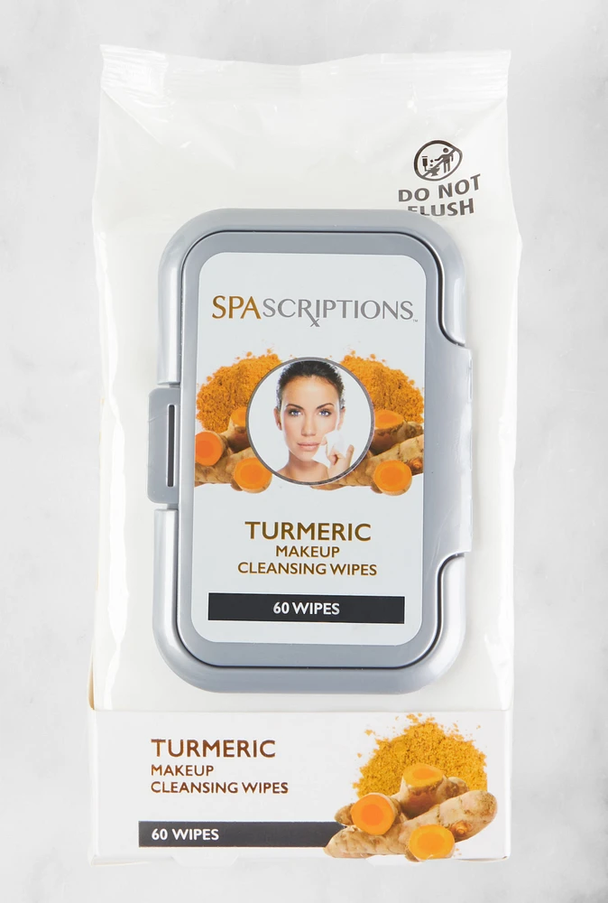 Womens Tumeric Makeup Cleansing Wipes, White