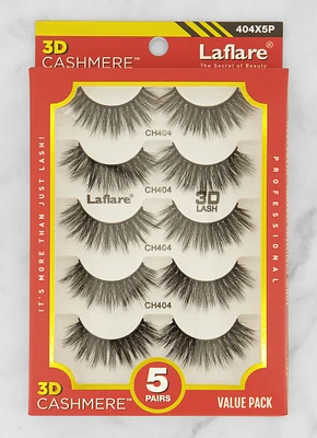 Womens Laflare 3D Cashmere Eyelashes Value Pack 5 Pairs, Black