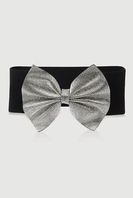 Womens Rhinestone Studded Bow Belt, Multi, Size M-L