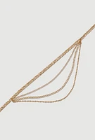 Womens Layered Chain Belt, Gold, Size M-L