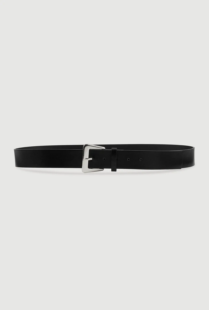 Womens Plus Size Metallic Buckle Belt, Black, Size 2X
