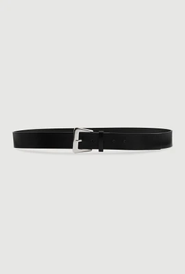 Womens Plus Size Metallic Buckle Belt, Black, Size 2X