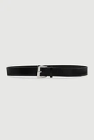 Womens Plus Size Metallic Buckle Belt, Black, Size 2X