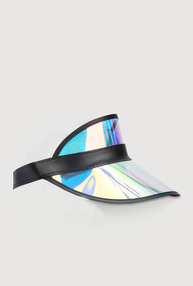 Womens Iridescent Visor, Black