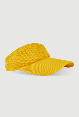 Womens Textured Knit Visor, Yellow