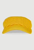 Womens Textured Knit Visor, Yellow