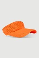 Womens Textured Knit Visor, Orange
