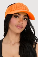 Womens Textured Knit Visor, Orange
