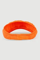 Womens Textured Knit Visor, Orange