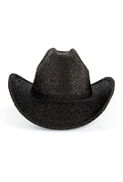 Womens Metallic Cowboy Hat, Black