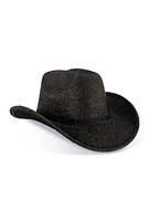 Womens Metallic Cowboy Hat, Black