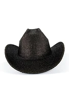 Womens Metallic Cowboy Hat, Black