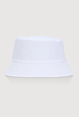 Womens Reversible Bucket Hat, White