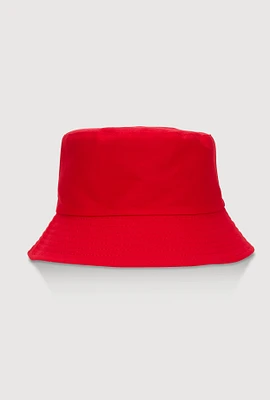 Womens Reversible Bucket Hat, Red