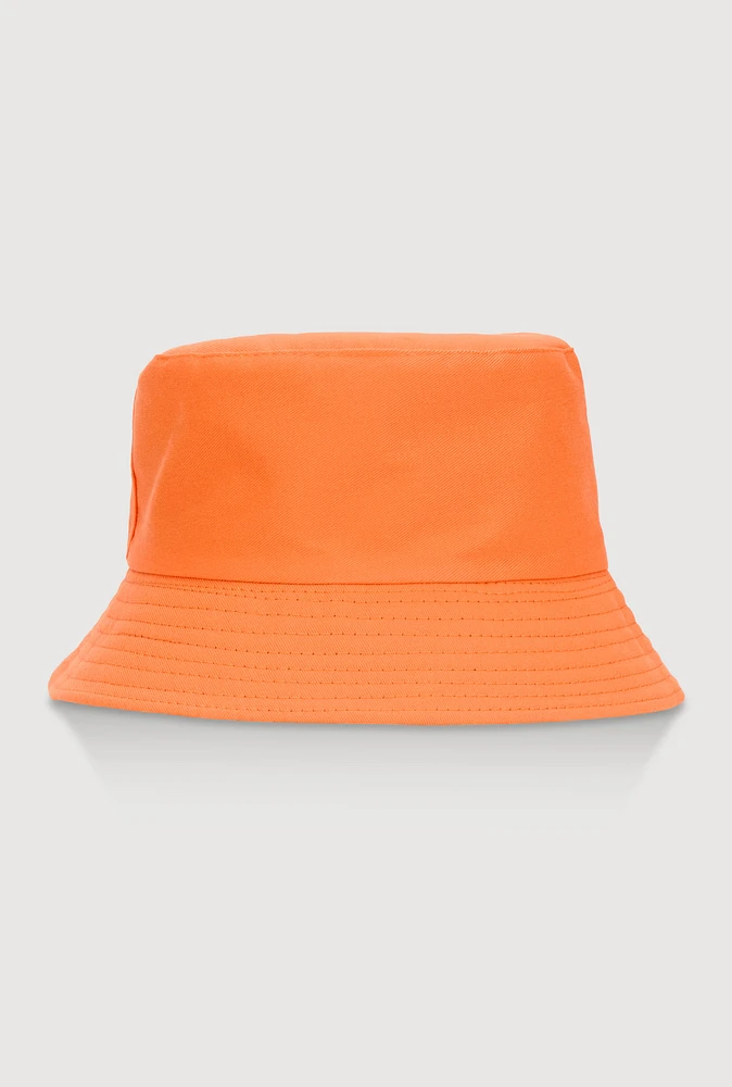 Womens Reversible Bucket Hat, Orange