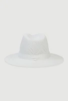 Womens Cut Out Detail Panama Hat, White