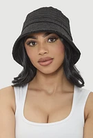 Womens Greek Key Bucket Hat, Black