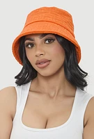 Womens Greek Key Bucket Hat, Orange