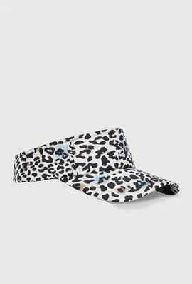 Womens Leopard Print Visor, Multi