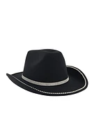 Womens Rhinestone Trim Cowboy Hat, Black