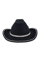 Womens Rhinestone Trim Cowboy Hat, Black