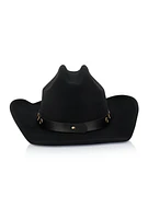 Womens Grommet Detail Cowboy Hat, Black